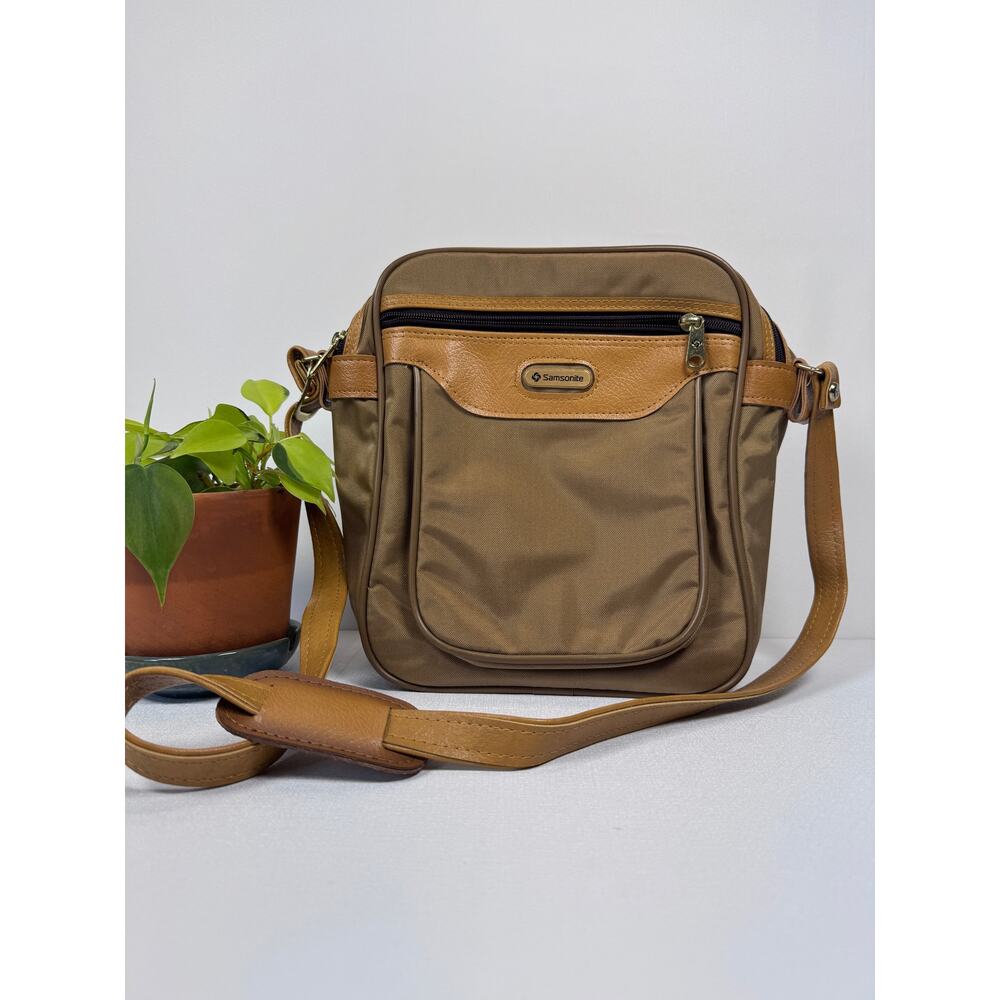 Samsonite Tan Brown Crossbody Shoulder Bag Vintage Travel Purse EUC - Picture 2 of 13
